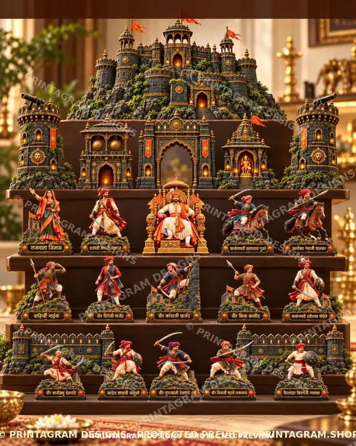 Model DK-06 Ashtaburuj Royal Stone Diwali Killa Full Set by Printagram Designs