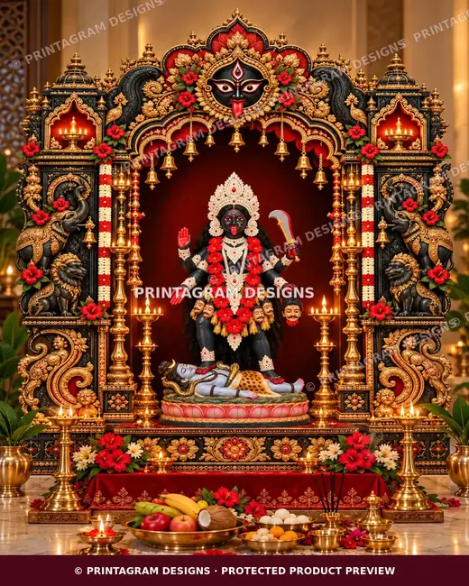 Kali and Shyama Puja single backdrop collection