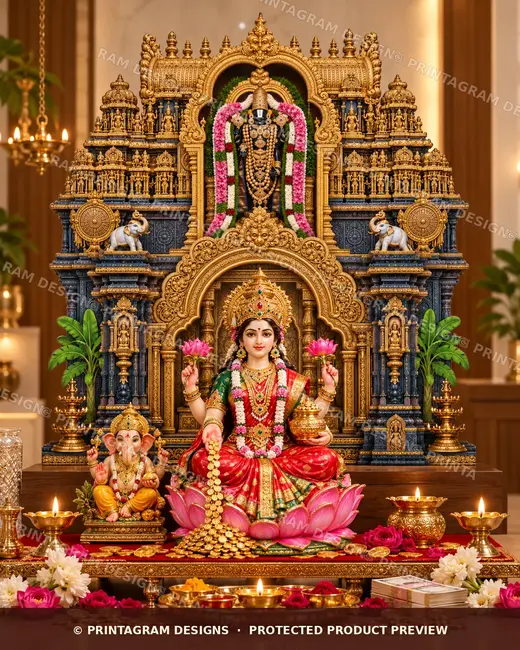 Model LSB-01 Tirumala Venkateswara Neelam Temple Single Backdrop by Printagram Designs