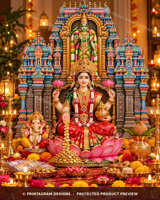 Model LSB-02 Madurai Meenakshi Amman Gopuram Single Backdrop by Printagram Designs