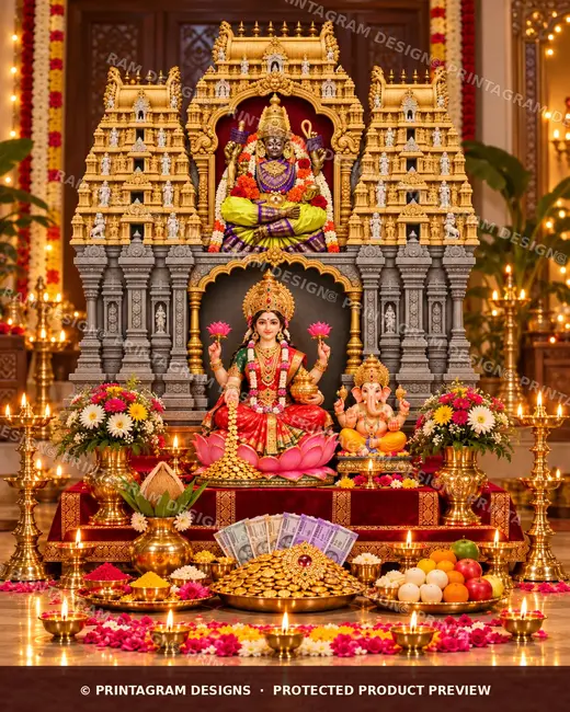 Model LSB-03 Mysuru Chamundeshwari Suvarna Gopuram Single Backdrop by Printagram Designs