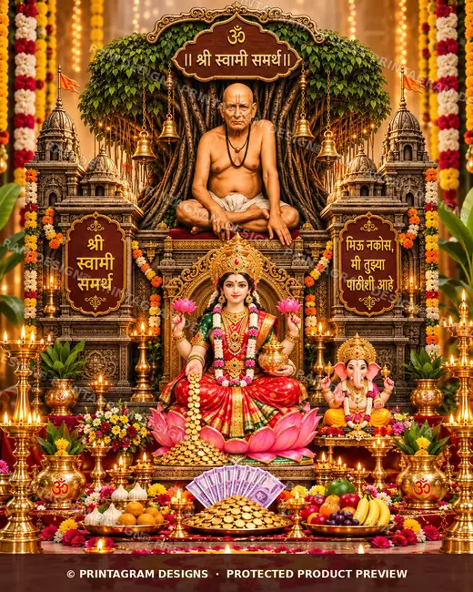 Model LSB-11 Akkalkot Swami Samarth Vatavriksha Single Backdrop by Printagram Designs