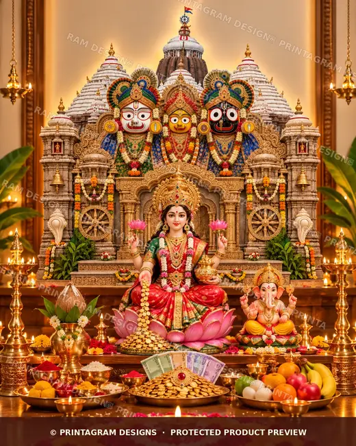 Model LSB-12 Puri Jagannath Ratna Singhasan Single Backdrop by Printagram Designs