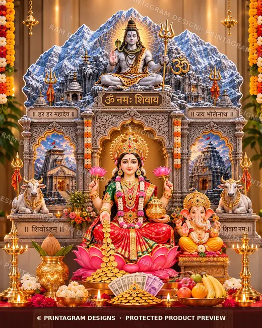 Model LSB-15 Kailash Mahadev Himshikhar Single Backdrop by Printagram Designs