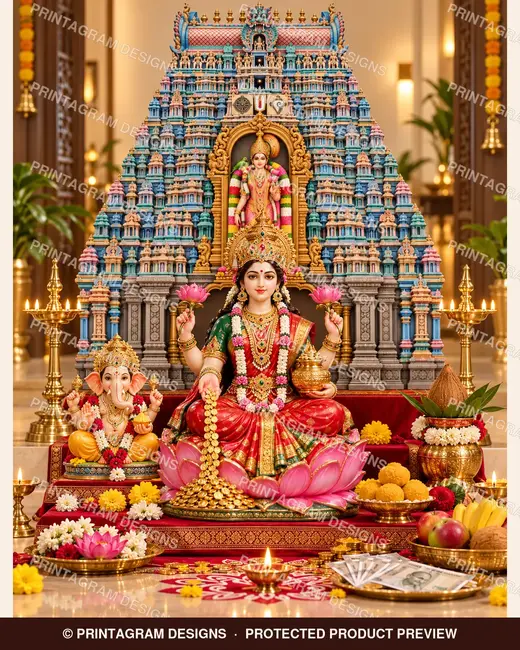 Model LSB-20 Srivilliputhur Andal Nachiyar Ratna Gopuram Single Backdrop by Printagram Designs