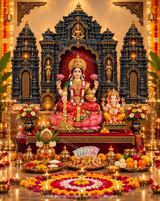 Model LP-02 Dhanalakshmi Suvarna Shikhar Puja Mandir by Printagram Designs