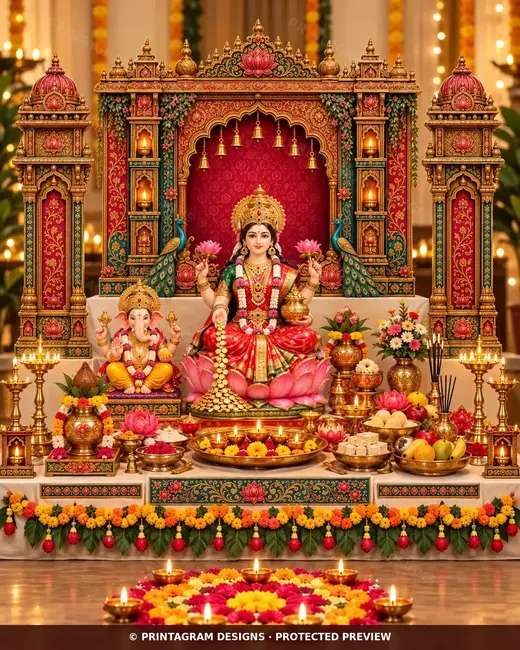 Model LP-10 Padmaraga Rajmahal Lakshmi Puja Darbar by Printagram Designs