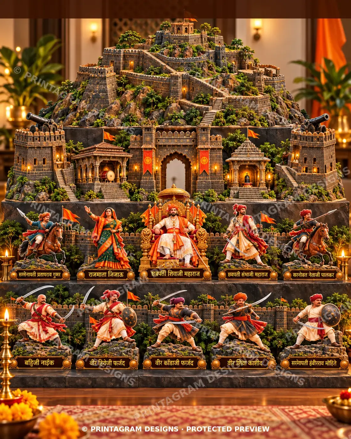 Sahyadri Rajgad Heritage Diwali Killa Full Set by Printagram Designs